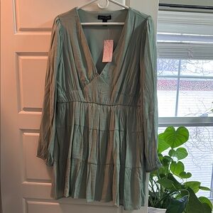 Sage Green Long Sleeve Dress